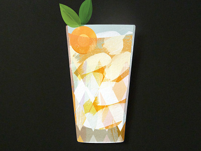 Faceted Glass | Cocktail Illo | WIP basil carrot cocktail facets food illustration illustration light