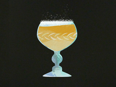 Illustrated Cocktail Hour: Salted Maple brush cocktail food illustration glass illustration pisco