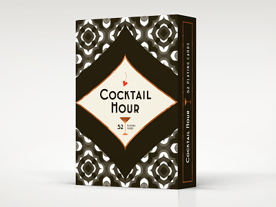 Cocktail Hour Playing Cards - Final Tuck Box cherry cocktail copper diamonds foil illustration king packaging playing cards. pattern
