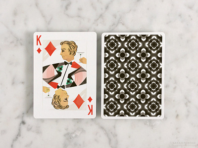 King of Diamonds cocktail cocktail hour diamonds illustration king man martini pattern playing cards