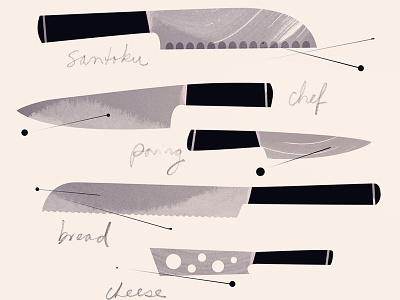 The 100 Day Project - 100 Days of Cookbook Spots cookbook food illustration illustration knife knives the100dayproject tools