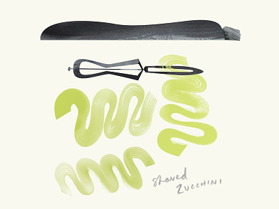 The 100 Day Project - 100 Days of Cookbook Spots cookbook food illustration illustration peeler the100dayproject vegetarian zucchini