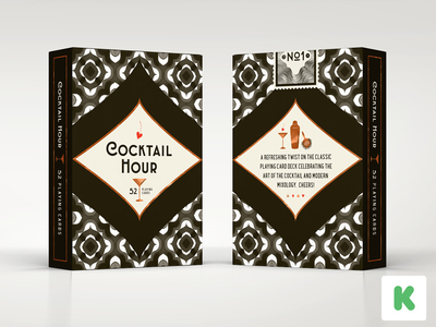 Cocktail Hour Playing Cards on Kickstarter - Tuck Box cocktail cocktail hour history illustration kickstarter packaging pattern playing cards stretch goals tuck box