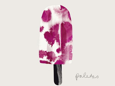 The 100 Day Project - 100 Days of Cookbook Spots cherry cookbook food illustration frozen illustration popsicle texture