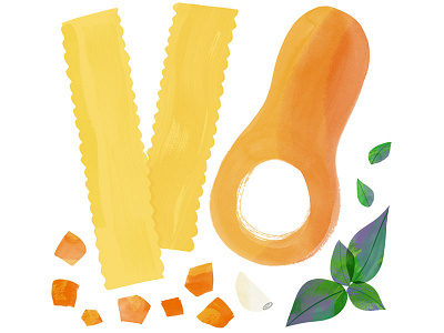 The 100 Day Project - 100 Days of Cookbook Spots cookbook food illustration illustration ingredients lasagna pasta vegetarian