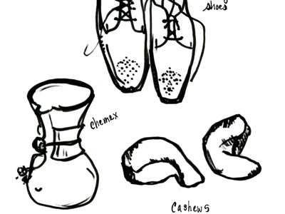 Spot Illustration Practice cashew chemex illustration shoes spot