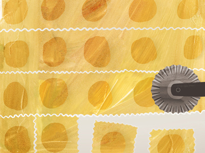 Simpler Ravioli food gouache grid illustration metal pasta ravioli tool