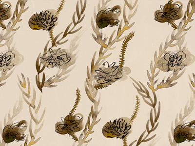 Botanical Pattern detail botanical flowers illustration pattern repeat sepia vines