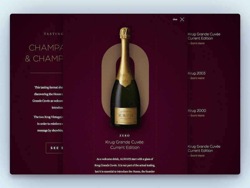 Luxury Champagne brochure luxury luxe interactive gold gif drink publishing digital champagne animated alcohol