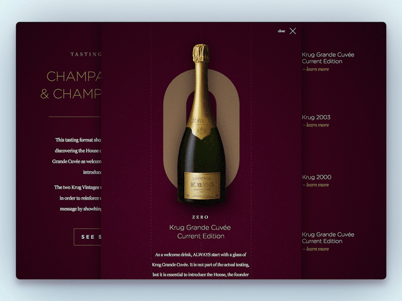 Luxury Champagne brochure alcohol animated champagne digital drink gif gold interactive luxe luxury publishing