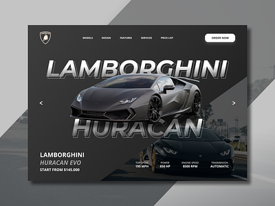 Lamborghini Web Concept app branding concept design huracan illustration lamborghini landing landing page logo typography ui uiux ux web web concept web design