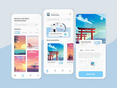 Travel App 🚀 android app concept design design app illustration ios mobile mobile app design screens ui ux