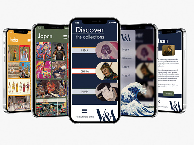 V&A Museum mobile UX/UI Design adobe xd mobile app ui design ux design