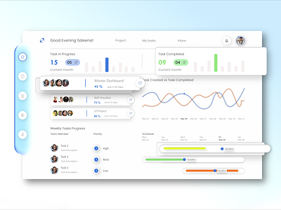 Project Manager Dashboard graphic design ui