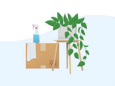 Moving day! cleaning design illustration illustrator moving plants ui design vector