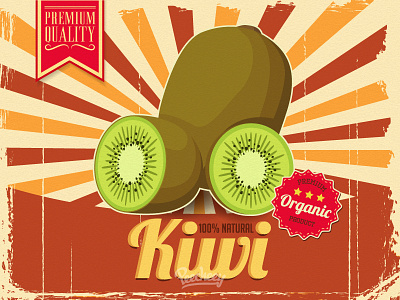 Fruit Retro Poster adobe free fruit illustrator kiwi poster retro vector