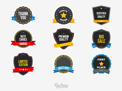 Stickers adobe free labels retro stickers vector