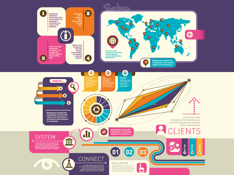 Infographic set retro style by Peecheey on Dribbble