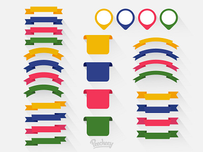 Ribbons Long Shadow adobe color free ribbon vector vintage