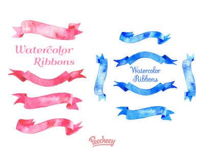 Watercolor ribbons