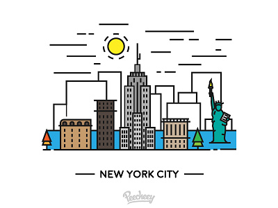 New York City adobe free new york skyline vector