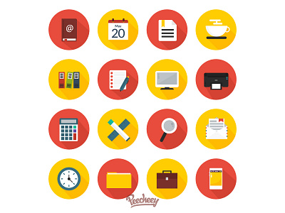 Office Work Icons Set adobe free icons office vector work