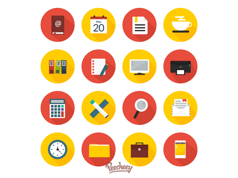 Office Work Icons Set by Peecheey on Dribbble