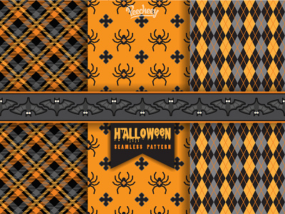 Set of Halloween seamless patterns free halloween pattern scary seamles set vector