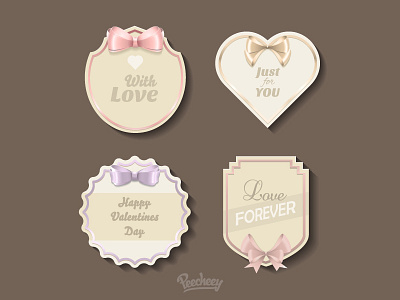 Love Stickers adobe bow download free love ribbon romance sign stickers vector