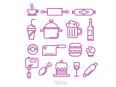 Food and kitchen supplies icons adobe food free icons kitchen set vector