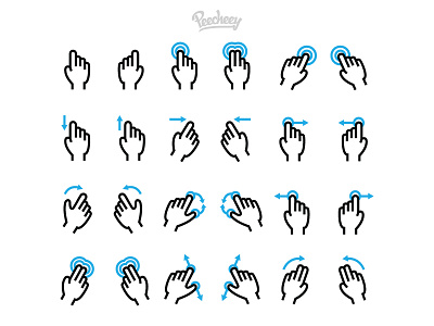 Hand Gestures set adobe device free hand mobile smartphone vector