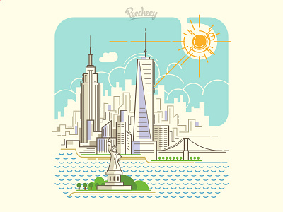 New York city skyline adobe america free vector new york united states vector