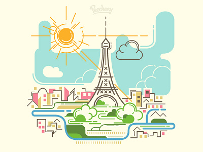 Paris city skyline adobe city france free vector paris vector