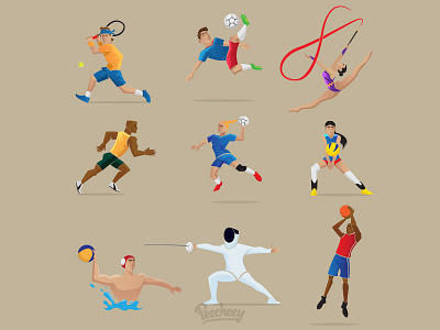 Rio de Janeiro summer ‪‎Olympics‬ sports stickers athletics basketball football free vector gymnastic handball olympics sport vector wallyball