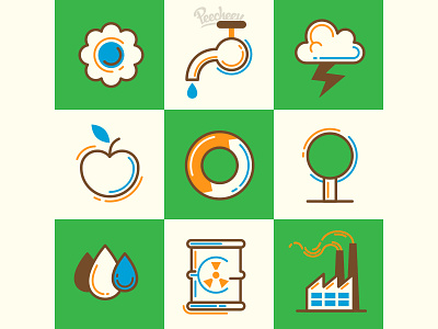 Eco Icons eco ecology energy environment free vector illustrator vector