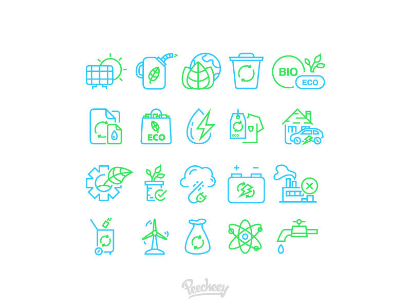 Ecology line icons adobe vector free vector nature icons line ecology