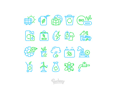 Ecology line icons