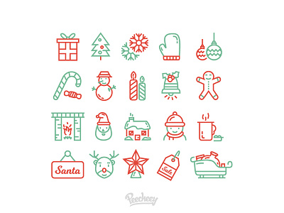 Christmas line Icons christmas free vector holiday icons lines new year vector