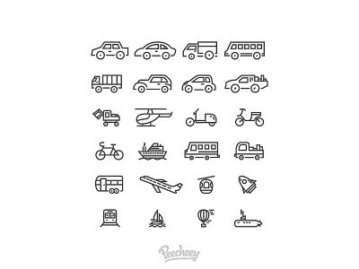 Vehicle and transportation icons boat car free vector icons line line icons plane vector vehicle
