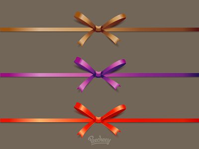 Set of colorful bows bow colors free vector ribbon vector