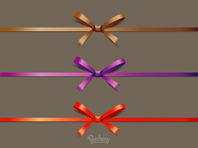 Set of colorful bows