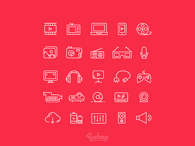Multimedia Icons set free icons free vector icon multimedia vector
