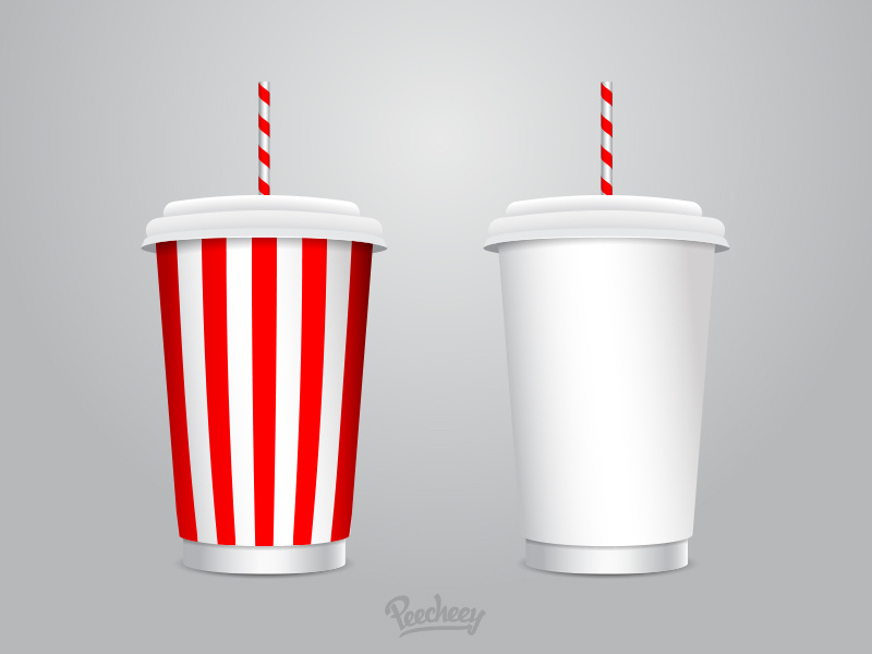 Soft Drink Cups free vector icon drink vector template cup