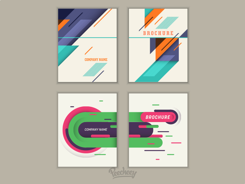 Brochure layout design adobe illustrator free vector design retro template layout