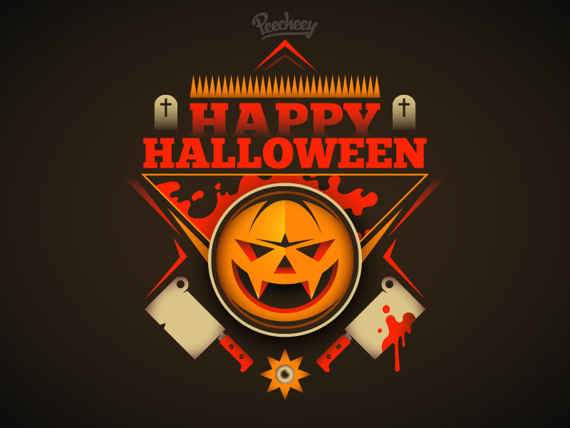 Happy Halloween free vector vector night poster scary halloween