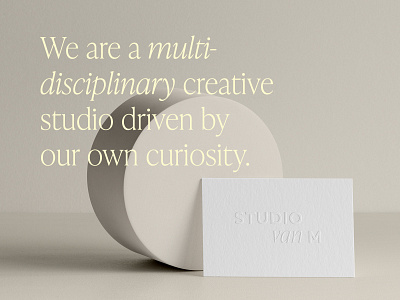 Studio van M Tagline brand design branding copywrite design graphic design logo studiovanm tagline typography