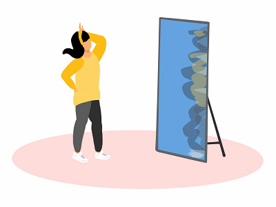 How Self-Reflection Can Help You Live a Happy Life blog flat illustration learning logo mindfulness minimalistic mirror productivity ui vector