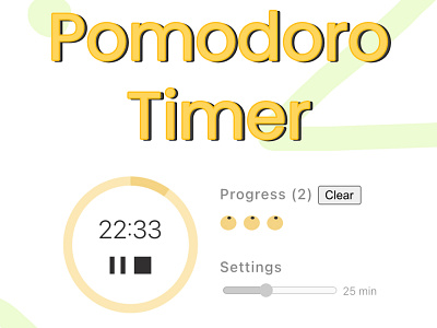 Yellow Pomodoro Timer for Productivity blog design flat illustration instagram logo minimalistic photoshop pomodoto productivity timer tomato ui yellow
