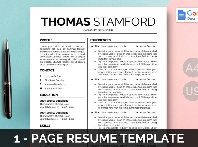 Google Docs Resume Template by Julius Agung on Dribbble