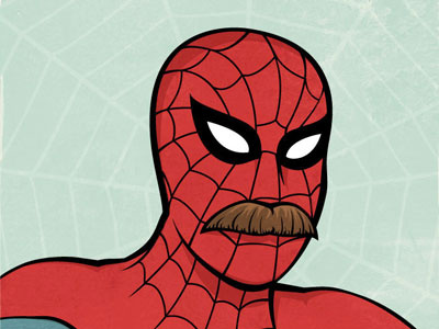 Spideystache illustration illustrator mustache spider man
